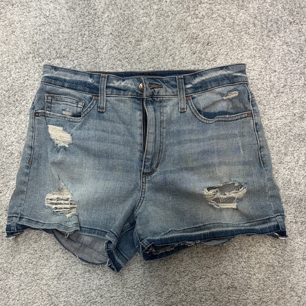 Joe's Jeans Blue Distressed Denim Shorts